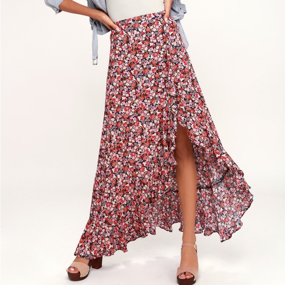 Lulu’s High Low Ruffle Floral Skirt
